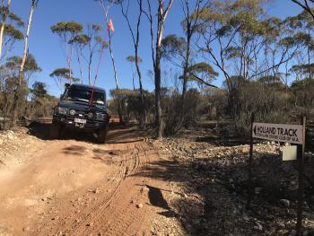 The Troopy on the rugged Holland Track in Western Australia.