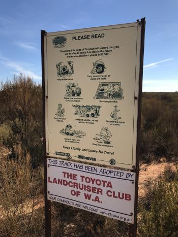 Rules of the road — the Holland Track, Western Australia.