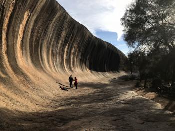 Wave Rock, near Hyden, Western Australia, is 110 meters long. Photos by David Bentley