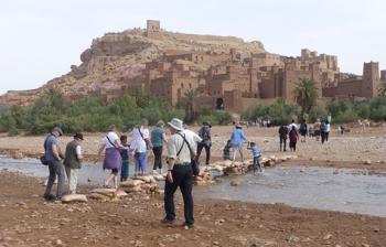 Our group crossed a stream en route to the ksar of Aït-BenHaddou. Photo by Randy Keck