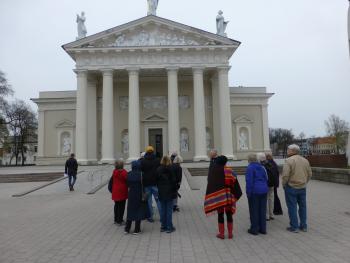 The neoclassical Cathedral in Vilnius, Lithuania. 