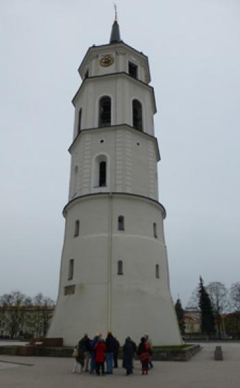 The Cathedral Belfry graces the entrance to Cathedral Square in Vilnius.
