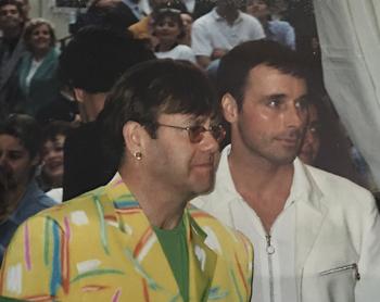 Elton John and David Furnish in Venice. Photos by Sally Kevers