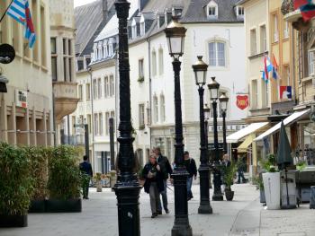 A shopping street in Luxembourg City.