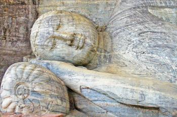 Statue of a reclining Buddha at Polonnaruwa (UNESCO Site No. 201) in Sri Lanka. Photo by David J. Patten