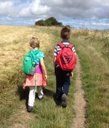 My granddaughter, Cora, and a friend walking on the Isle of Wight in 2015. Photo by Dee Poujade