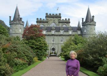 Carole in the gardens of Inveraray Castle.
