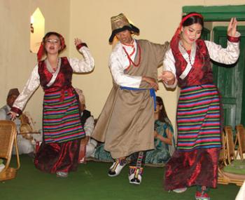 Dancers in the cultural show at the restaurant Bhojan Griha — Kathmandu.