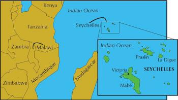 Map of Seychelles.