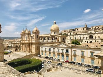 View of Noto, with its Baroque Cathedral of San Nicolò.