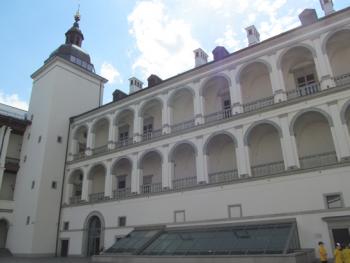 Interior Renaissance-style courtyard in the Palace of the Grand Dukes of Lithuania.