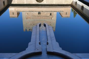 Reflection in a pool at the Alhambra in Granada.