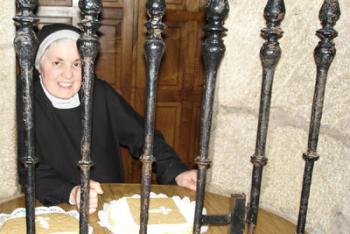 Nuns throughout Spain bake and sell specialty treats, like these almond cakes in Santiago de Compostela.