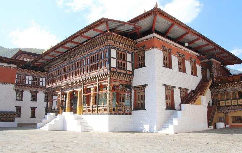 Part of the Trashi Chhoe Dzong, located in Thimphu.