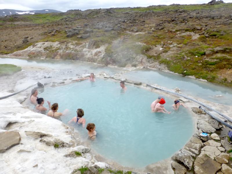Hot springs pool at Hveravellir — a true oasis in Iceland’s spartan lava interior. Photos by Randy Keck