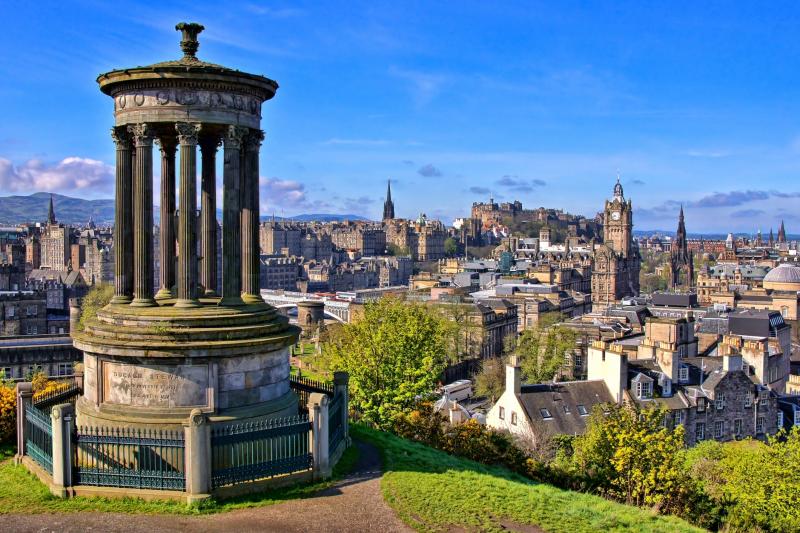 Aerial view over the historic center of Edinburgh, Scotland from Calton Hill. Photo by Dreamstime/TNS